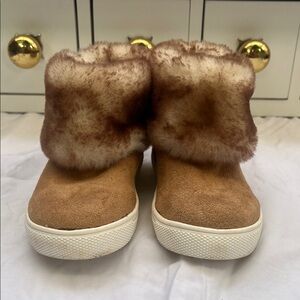 Sugar Kids Brown Boots with Plush Fur Cuff